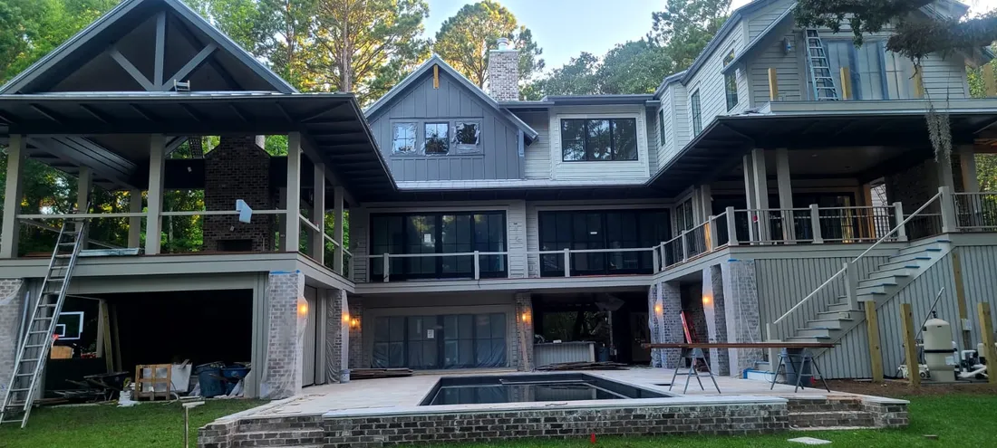 Newly painted residential exterior