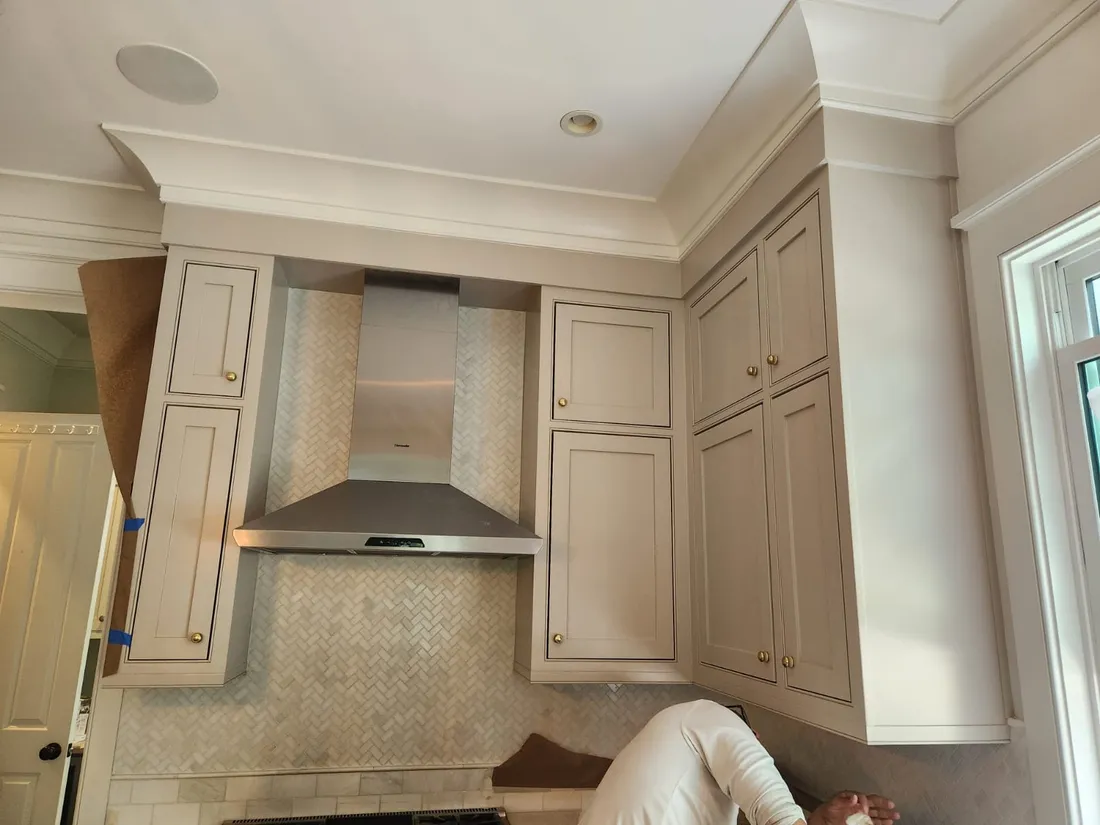 White kitchen cabinet painting